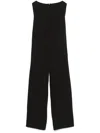 Herno Back Strapless Jumpsuit With Bow On The Back In Black