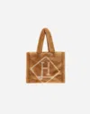 Herno ソフトフェイクファー バッグ In Camel