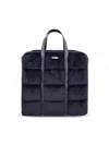 Herno Medium Quilted Faux-fur Tote Bag In Blue