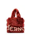 Herno Faux-fur Logo-embellishment Tote Bag In Brown