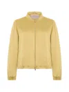 Herno Band-collar Bomber Jacket In Yellow