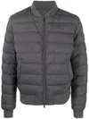 Herno Baseball-collar Padded Jacket In Grey