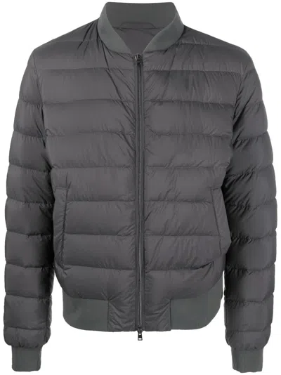 Herno Baseball-collar Padded Jacket In Grey