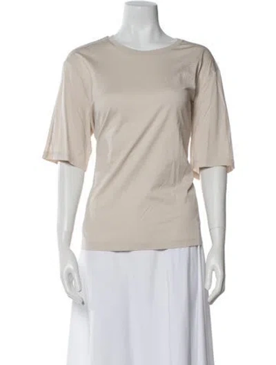 Pre-owned Herno Bateau Neckline Short Sleeve T-shirt In Neutral