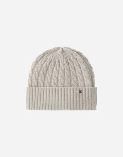 Herno Beanie In Eternity Cashmere Cable In Chantilly