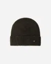 Herno Beanie In Melange Wool Blend In Black