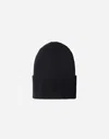 Herno Beanie In Ribbed Merino Wool In Black