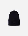 Herno Beanie In Ribbed Merino Wool In Black