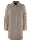 Herno Women's Coat With Down Sleeves In Beige