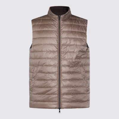 Herno Beige And Brown Reversible Down Jacket