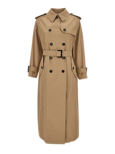 Herno Beige Belted Trench Coat In Cotton Woman