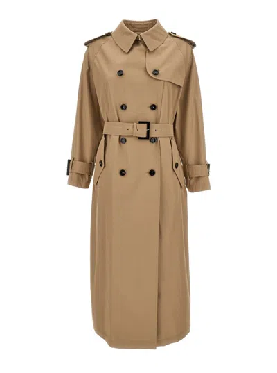 Herno Beige Belted Trench Coat In Cotton Woman In Brown