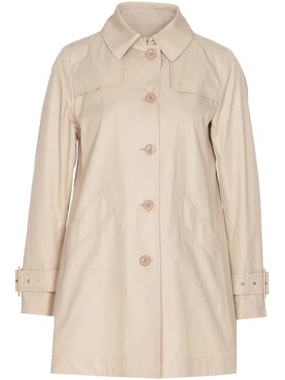 Herno Beige Button Fastening Chantilly Coat