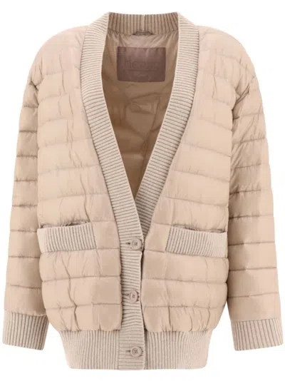 Herno Wool-trim Down Jacket In Neutral