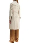 Herno Sand Cotton Gabardine Trench Coat In Gray