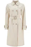 Herno Sand Cotton Gabardine Trench Coat In Gray