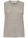 Herno Beige Embroidered-sequin Vest With Glitter Knit Finish