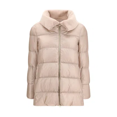 Herno Beige Goose Down Full-length Jacket In Neutral
