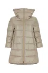 Herno Sand Nylon Cleofe Down Jacket In Beige