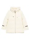 Herno Hooded Medium-length Wool Down Jacket With Zip In Neutral