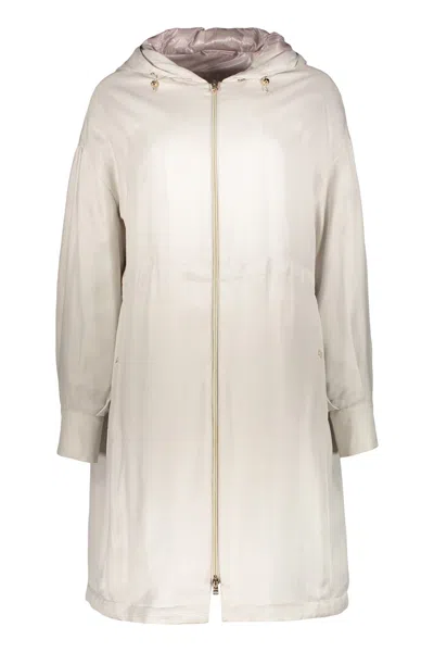 Herno Beige Jacket With Hood In Neutral