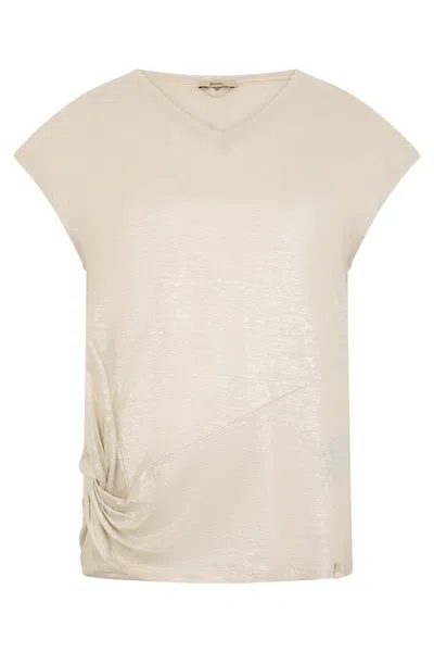 Herno Beige Linen T-shirt In Neutral