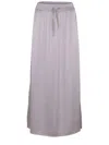 Herno Beige Long Skirt With Elastic Waist In Stretch Tech Fabric Woman In Purple