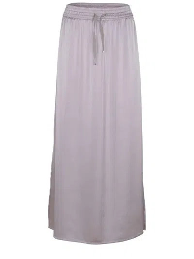 HERNO BEIGE LONG SKIRT WITH ELASTIC WAIST