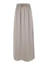 Herno Beige Long Skirt With Elastic Waist In Stretch Tech Fabric Woman