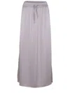 Herno Beige Long Skirt With Elastic Waist In Stretch Tech Fabric Woman