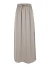 Herno Beige Long Skirt With Elastic Waist In Stretch Tech Fabric Woman In Multicolor