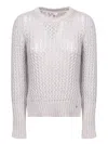 Herno Crewneck Knitted Jumper In Beige