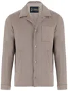 Herno Beige Microfiber Suede Jacket In Brown