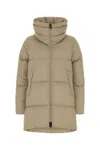Herno Longline Puffer Jacket High Collar In Brown