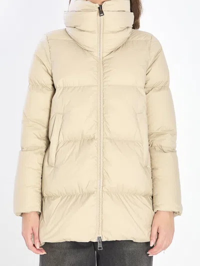 Herno Beige Nylon Down Jacket In Brown