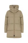 Herno Longline Puffer Jacket High Collar In Neutral