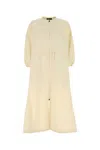 Herno Drawstring Waist Crewneck Dress In Neutral