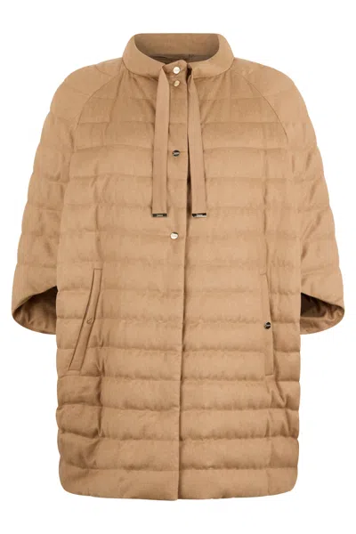 Herno Beige Oversized Puffer Jacket With Versatile Design In Brown