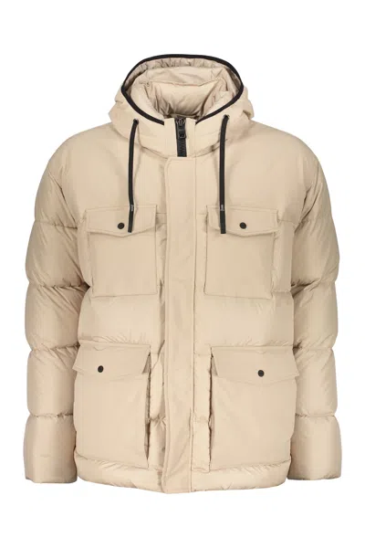 Herno Beige Padded Jacket With Adjustable Hood In Neutral