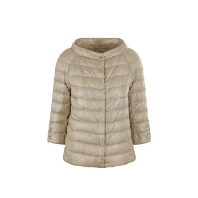 Herno Beige Polyamide Full-length Jacket In Neutral