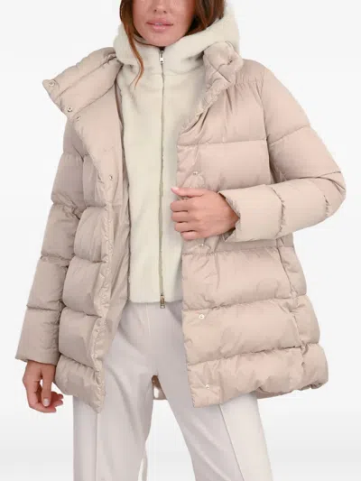 Herno Beige Quilted Jacket In Neutral