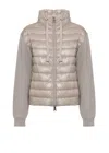 Herno Beige Quilted Knitted Down Jacket In Gray