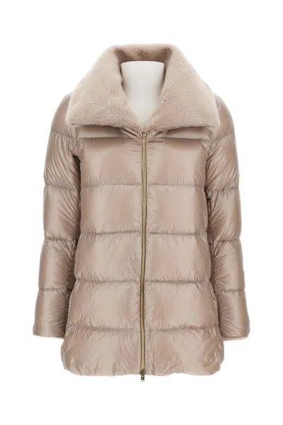 Herno Beige Quilted Padded Down Jacket In Neutral