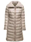 Herno Fur Collar Quilted Down Jacket In Beige