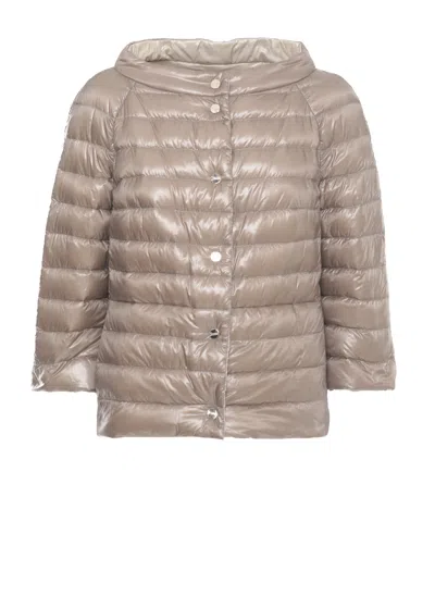 Herno Beige Reversible Quilted Down Jacket In Neutral