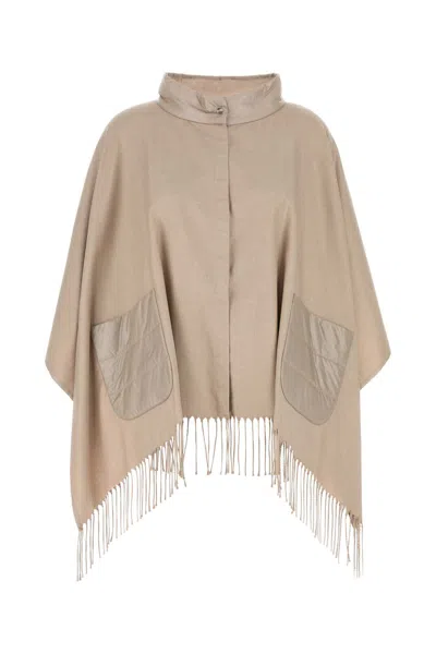 Herno Poncho In Summer Silk And Nylon Ultralight In White