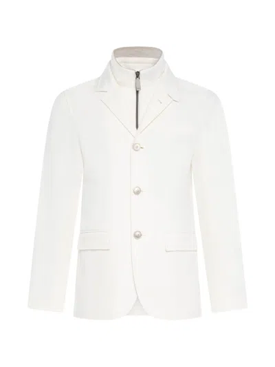 Herno Beige Silk Cashmere Blazer Formal Shoes In Neutral