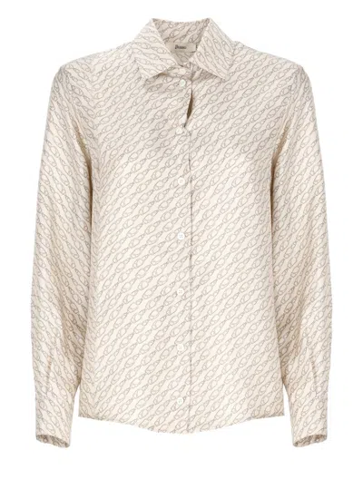 Herno Beige Silk Shirt In Multi