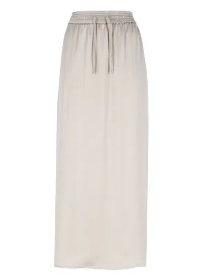 Herno Beige Skirt With Adjustable Drawstrings In Gray