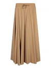 Herno Flared Skirt In Camel Lightweight Nylon Stretch In Brown